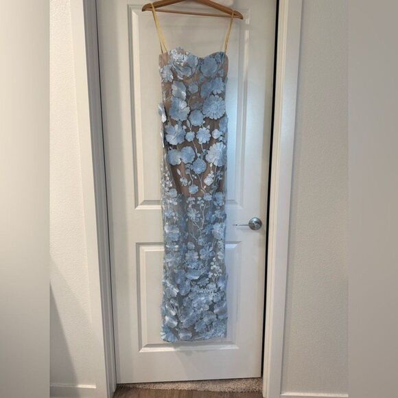 Bronx and Banco Jasmine Powder Blue Strapless Maxi Dress – Size 8 - Picture 10 of 14